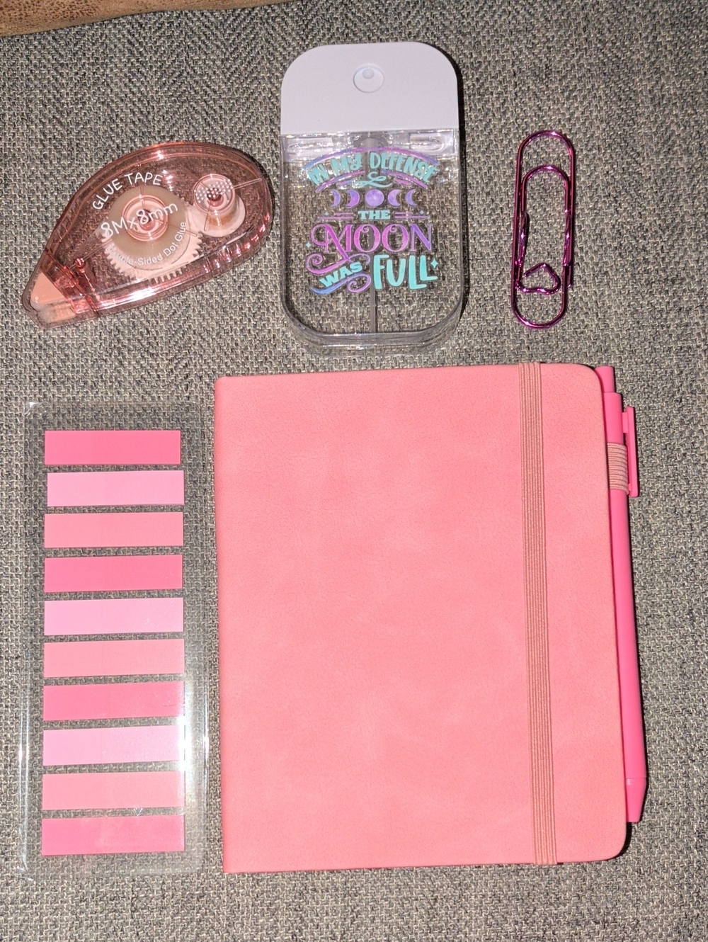 Pink Hardcover Notebook with Matching Pen - Stylish Home Organization